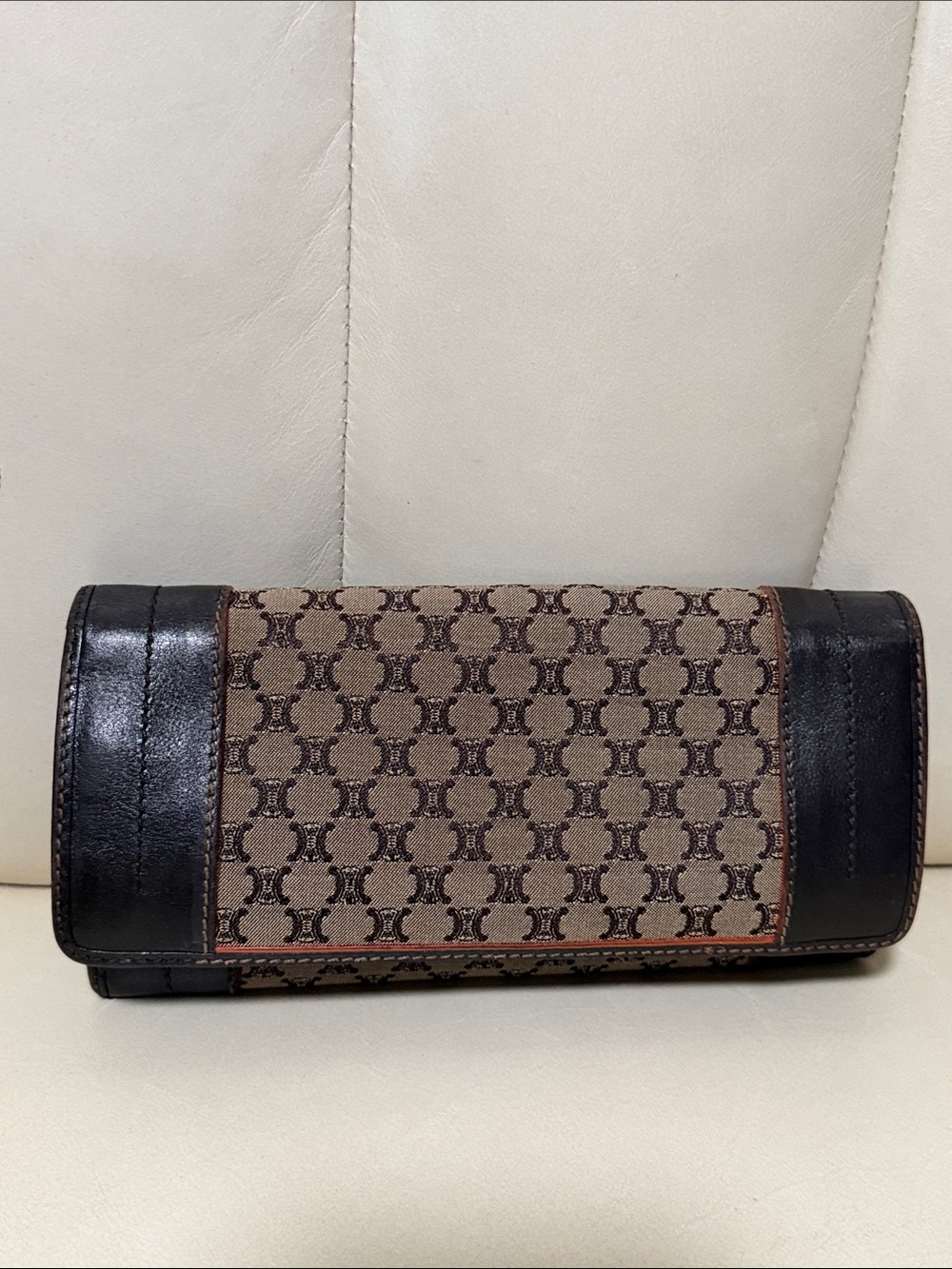 Celine Brown Monogram Continental Clutch Wallet with Black Trim - Picture 16 of 16